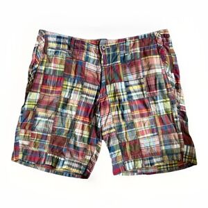 Vtg Polo Ralph Lauren Shorts Madras Plaid Men's 36 Multicolor Patchwork Cotton